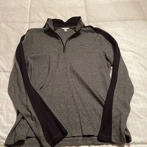 Calvin Klein 1/4 zip large grey with black stripe on sleeves